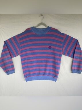 Vintage 90s Saturdays striped sweatshirt crewneck pink and blue